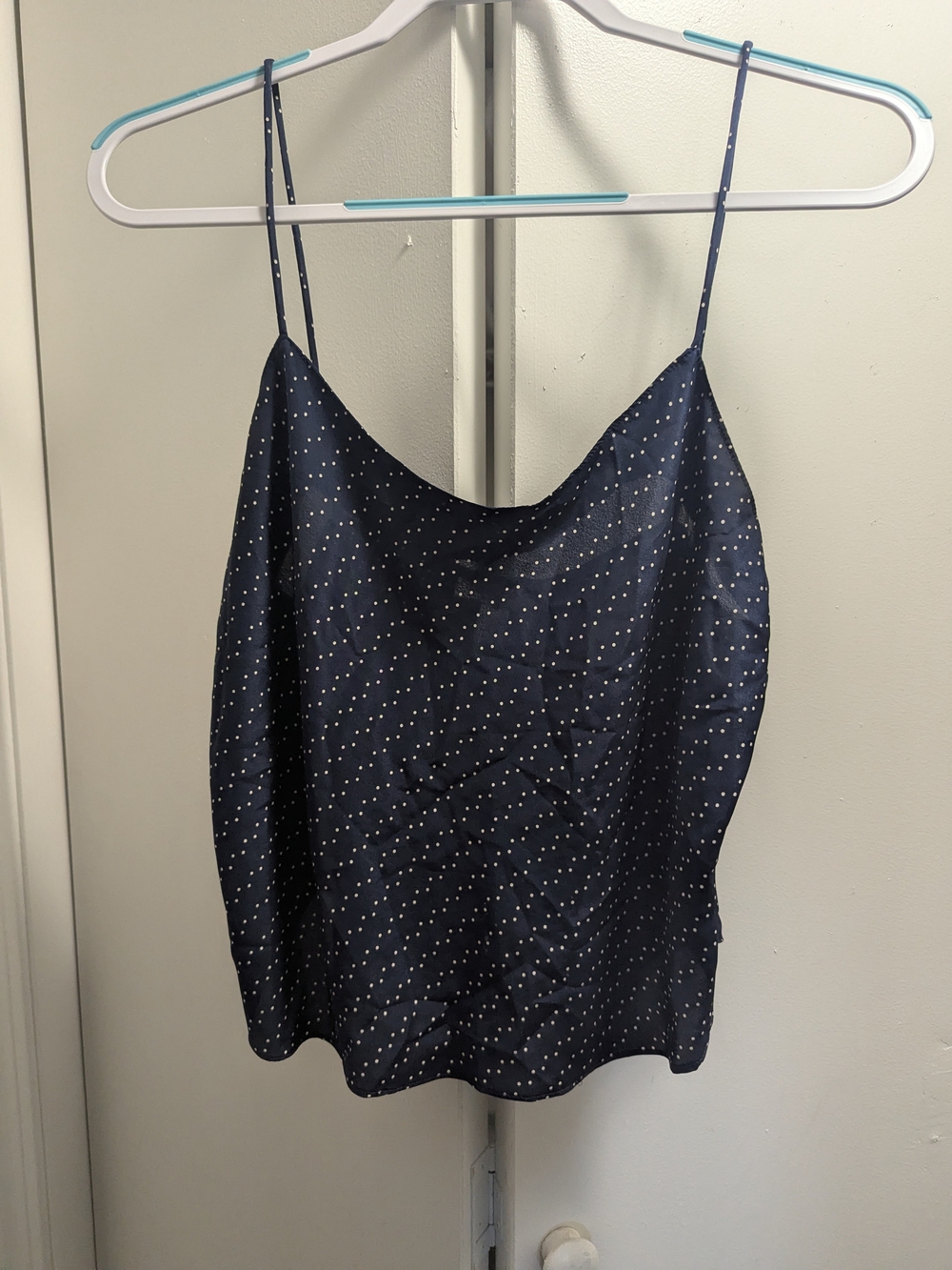 Calvin Klein Navy Polka Dot Silk Cami
